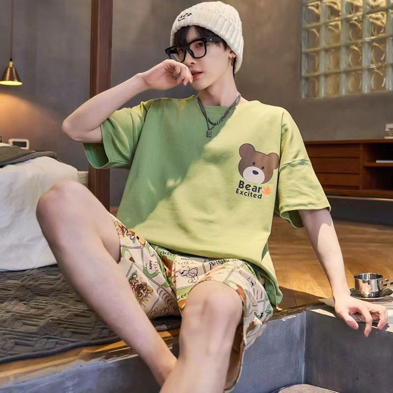 Men's Summer Short Sleeve Shorts Suit Korean Style Loose