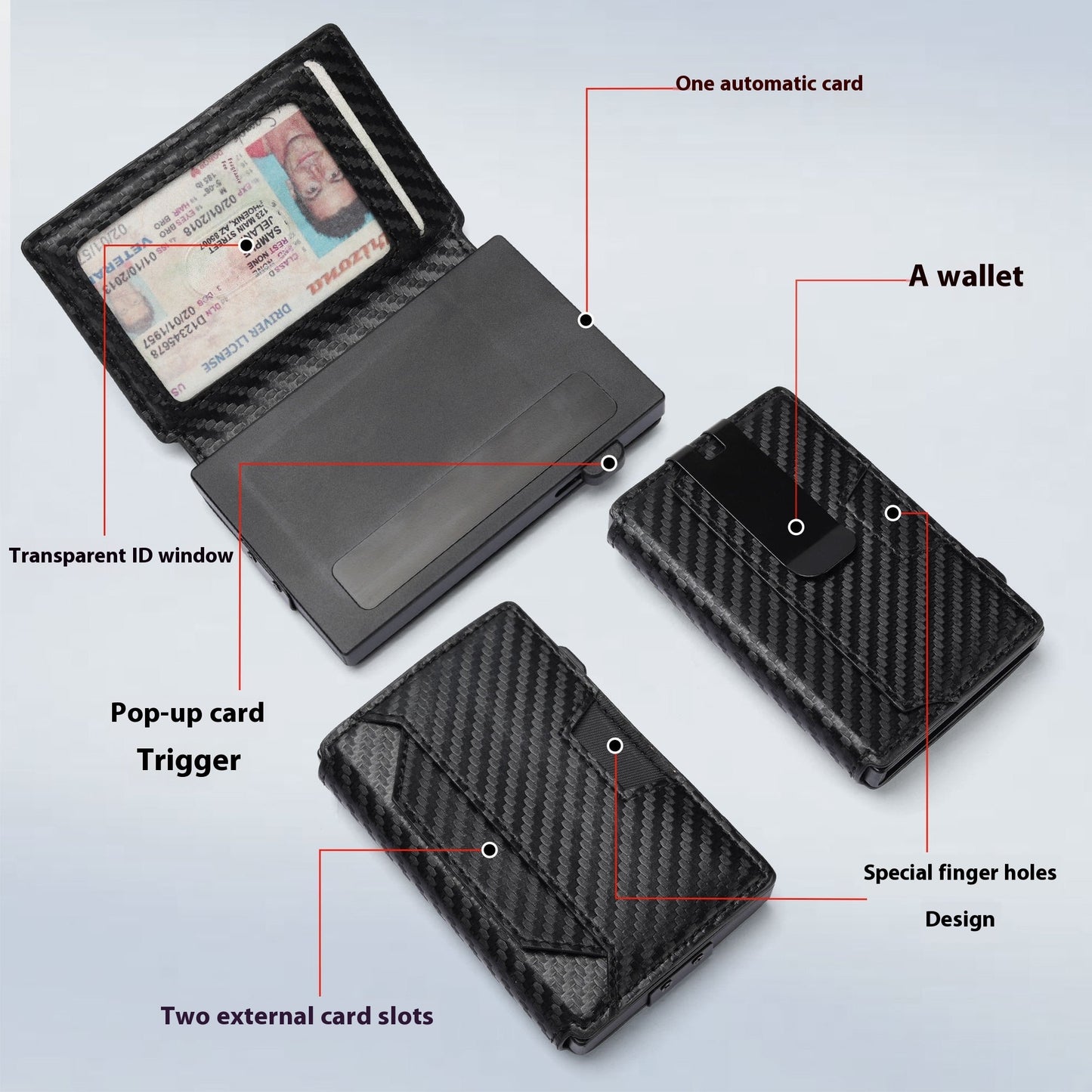 Wallet Creative Carbon Fiber Pattern Simple Men's Card Holder