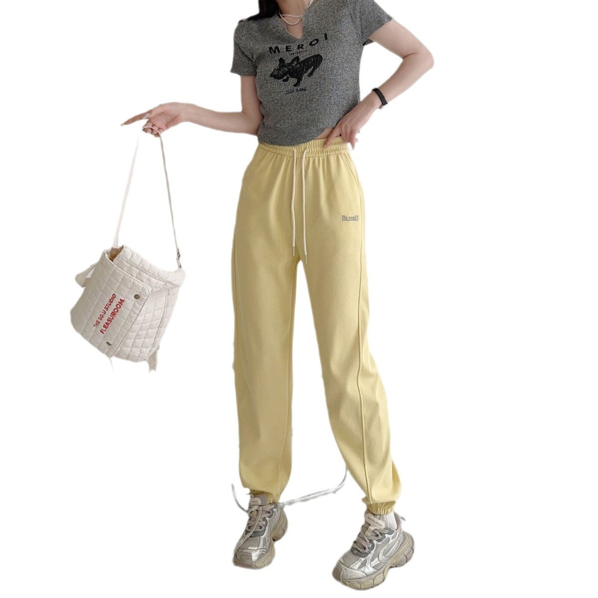 Korean Style High Waist Loose Harem Pants