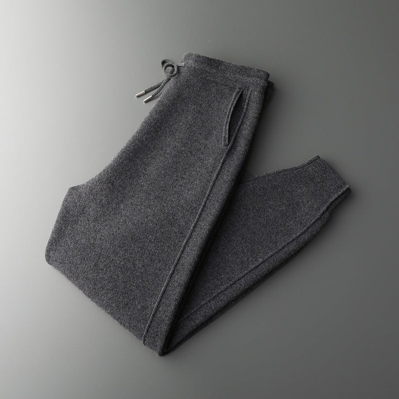 Air Layer Thickened Wool Pants Men's High Waist Casual All-match Lock Foot Harem Pants