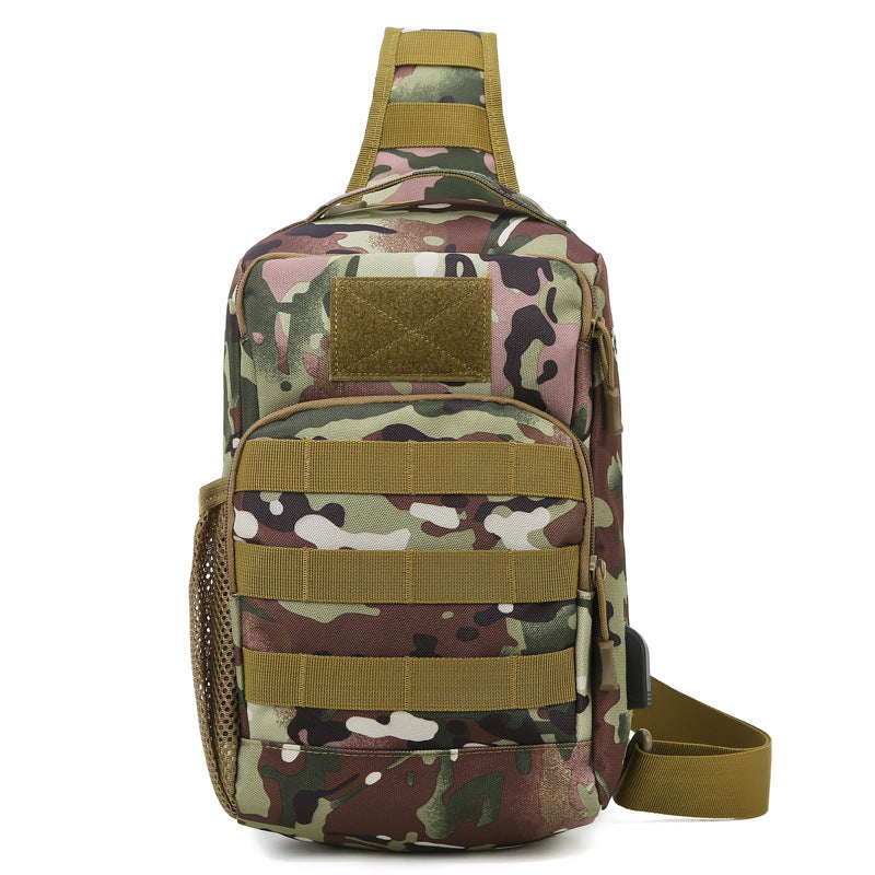 Outdoor Lure Camouflage Large Capacity Multi-functional Men's Shoulder Crossbody Tactical Chest Bag