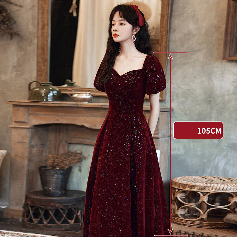 Toasting Dress Bridal red New Autumn and Winter Wedding Dress