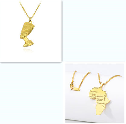 Ancient Egyptian Pharaoh Head Hip Hop Pendant Necklace