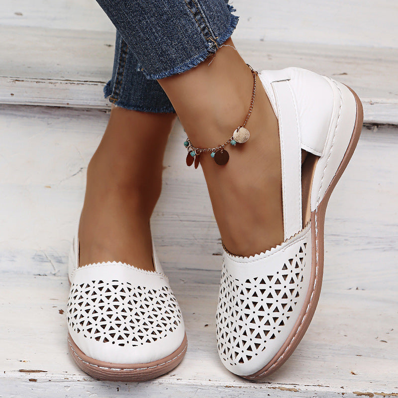 Round Toe Wedge Cross-border Large Size Flat Bottom Women's Sandals