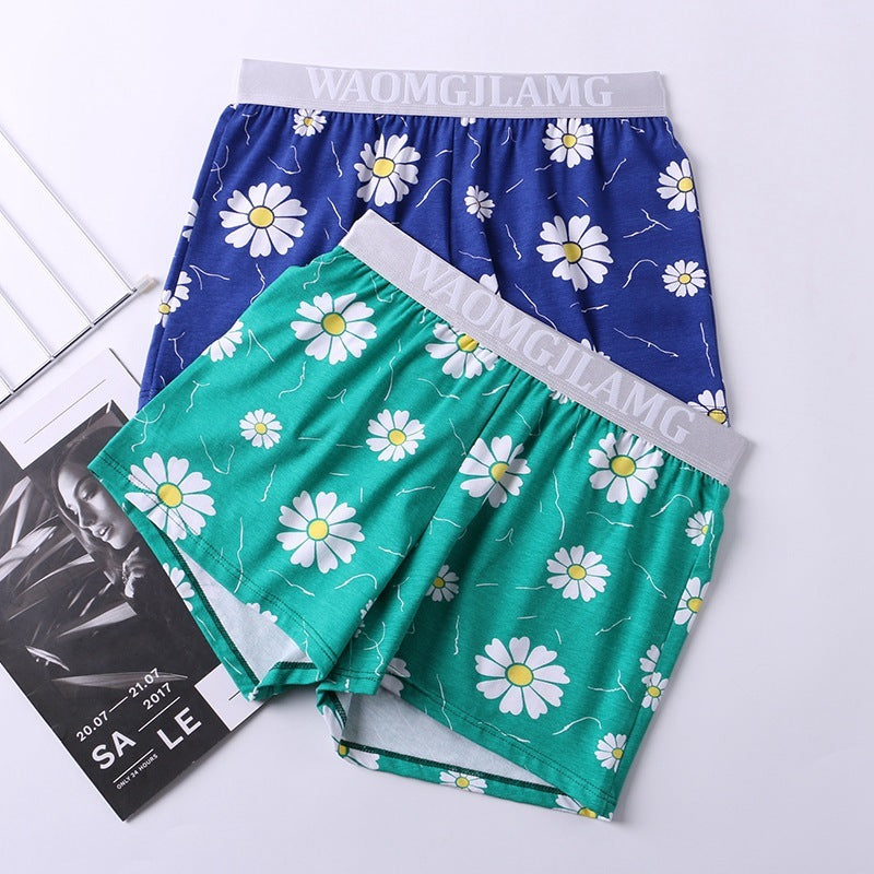 Men's Cotton Printed Shorts Loose Breathable Boxers