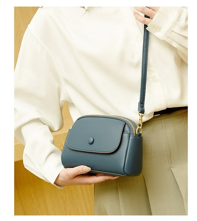 Lightweight Soft Leather One-shoulder Crossbody Bag