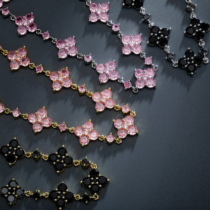 Flower Rhinestone Bracelet Light Luxury Sparking Zirconium High-grade Niche Bracelet Hand Jewelry