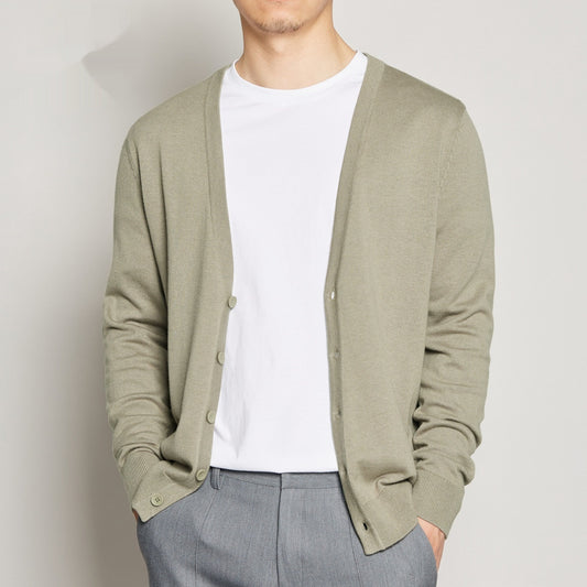 V-neck Solid Color Sweater For Men