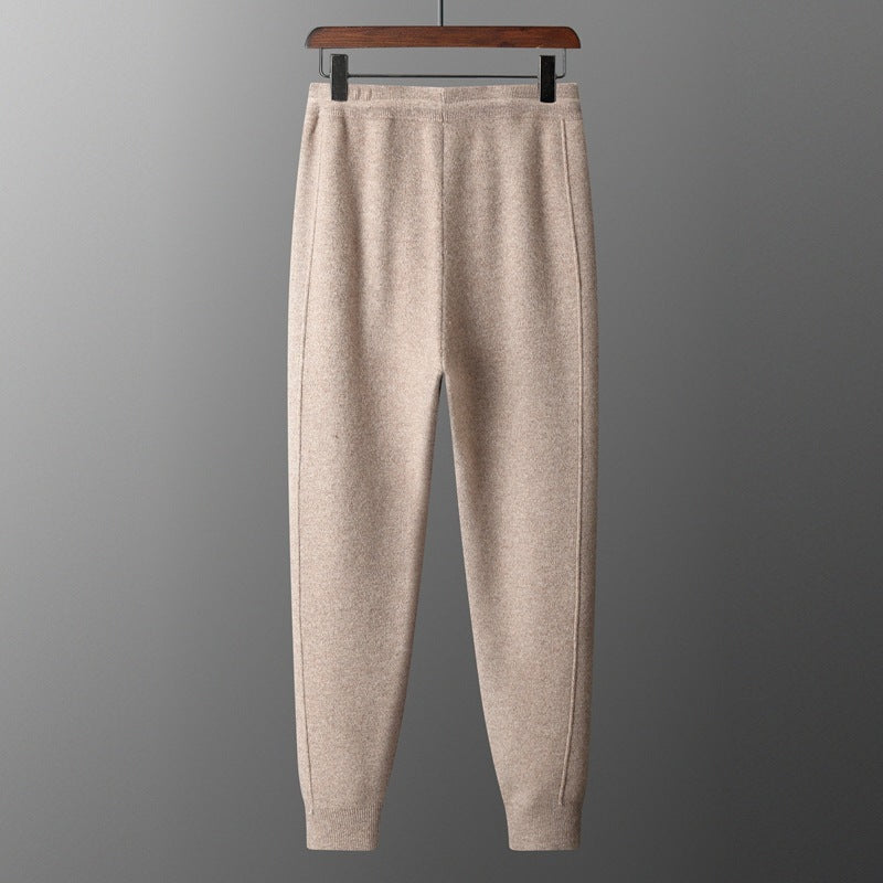 Air Layer Thickened Wool Pants Men's High Waist Casual All-match Lock Foot Harem Pants