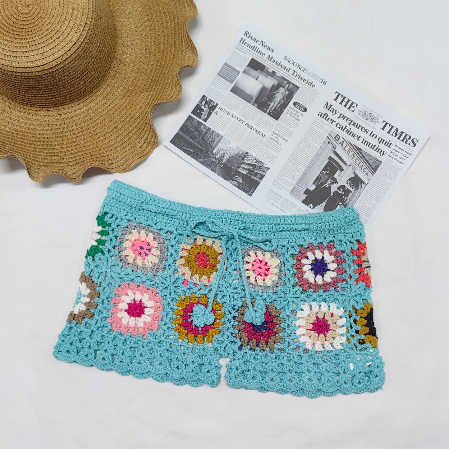 Women's Crocheted Stitching Beach Shorts