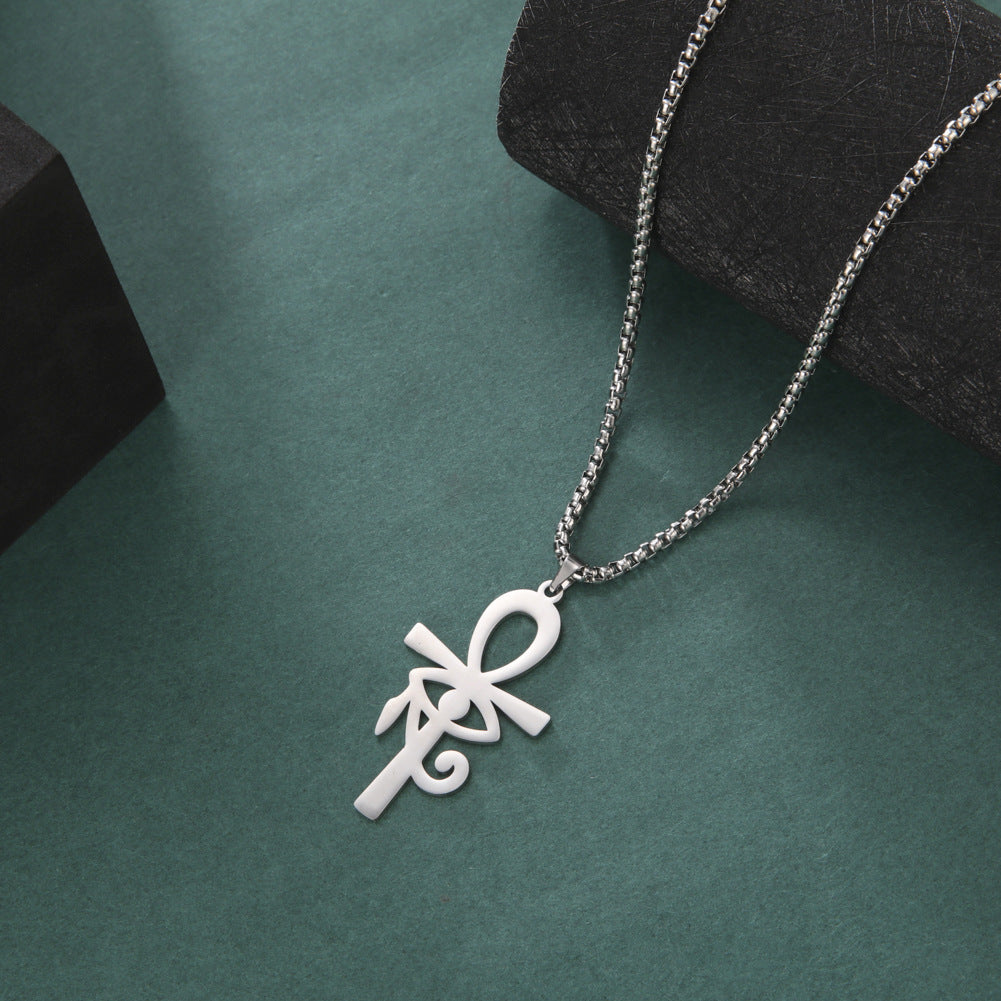 Egyptian Cross Horus Eye Pendant Necklace