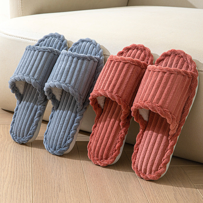 Corduroy Open TPR Open Toe Four Seasons Slippers