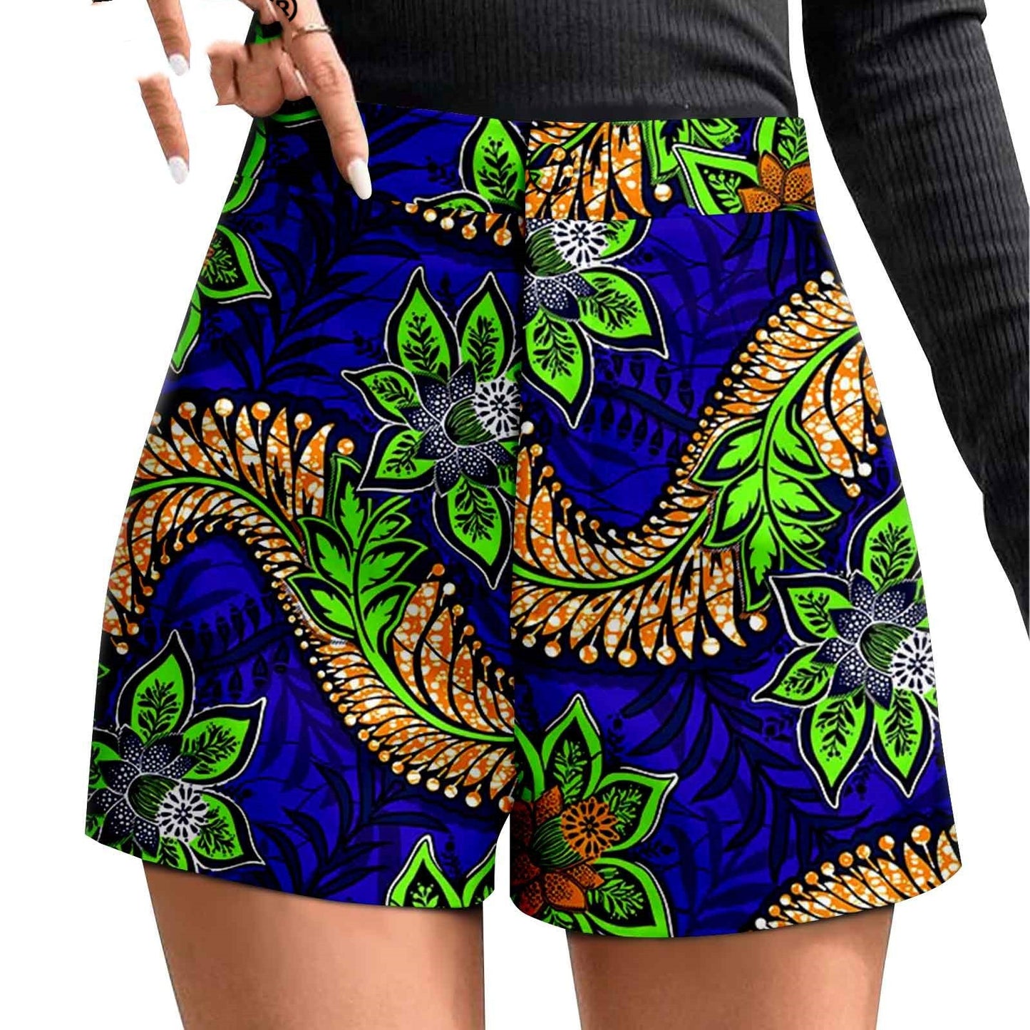 African Duplex Printing Batik Shorts