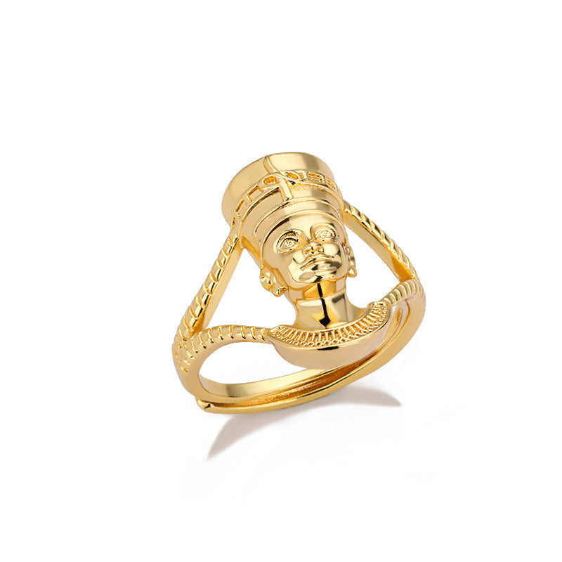 Men's And Women's Egyptian African Queen Charm Adjustable Ring