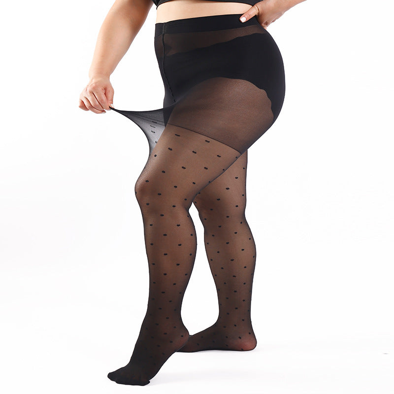 Plus Size Polka Dot Romper Stockings