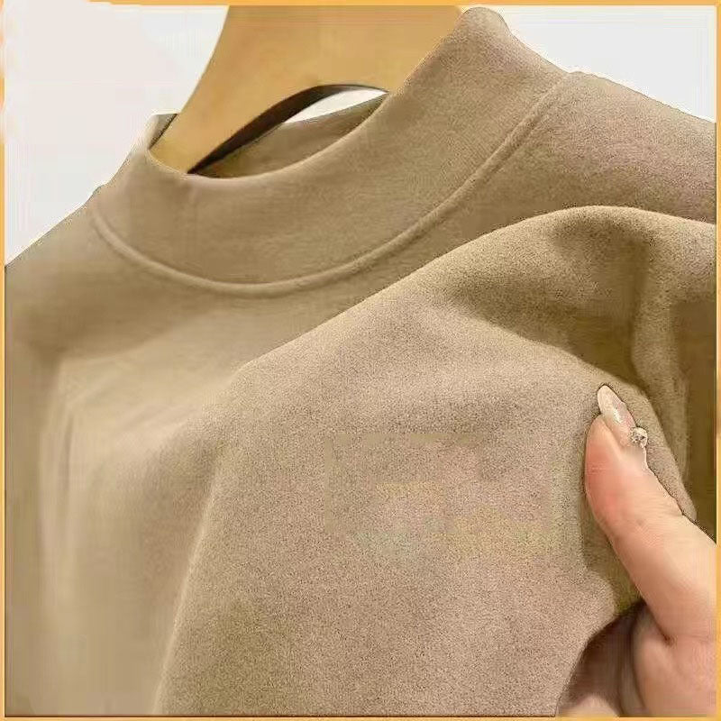 Men's Undershirt Half Turtleneck Solid Color Long-sleeved T-shirt Autumn Clothes