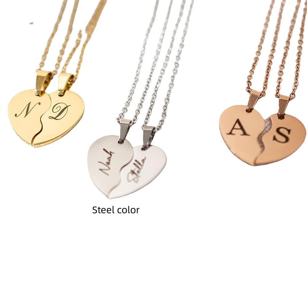 Personalized Stainless Steel Heart-shaped Necklace