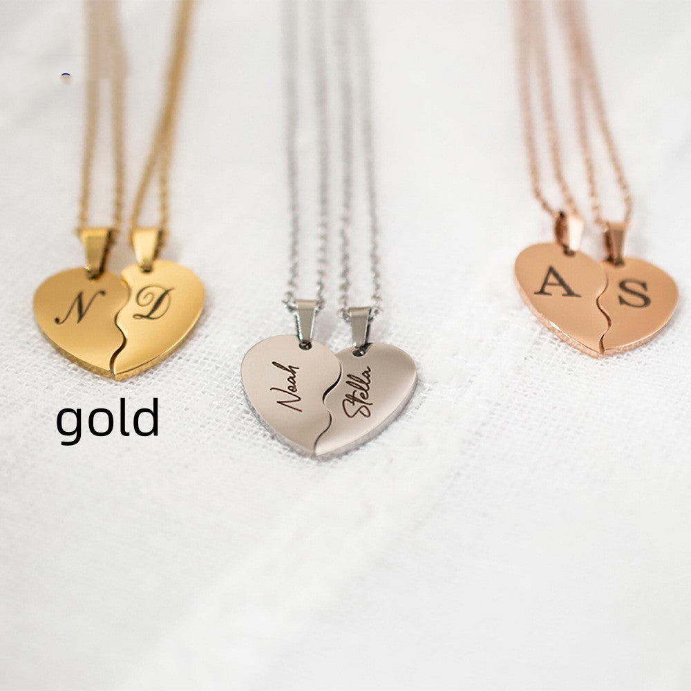 Personalized Stainless Steel Heart-shaped Necklace