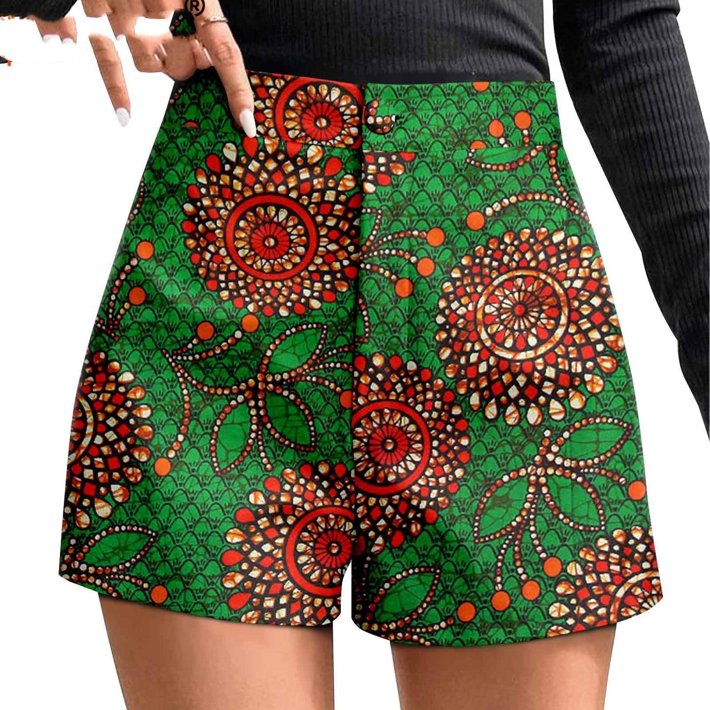 African Duplex Printing Batik Shorts