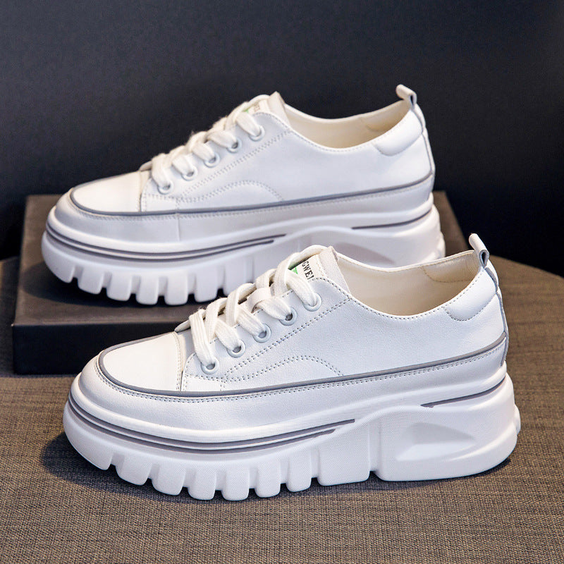 Height Increasing Insole Platform White Shoes