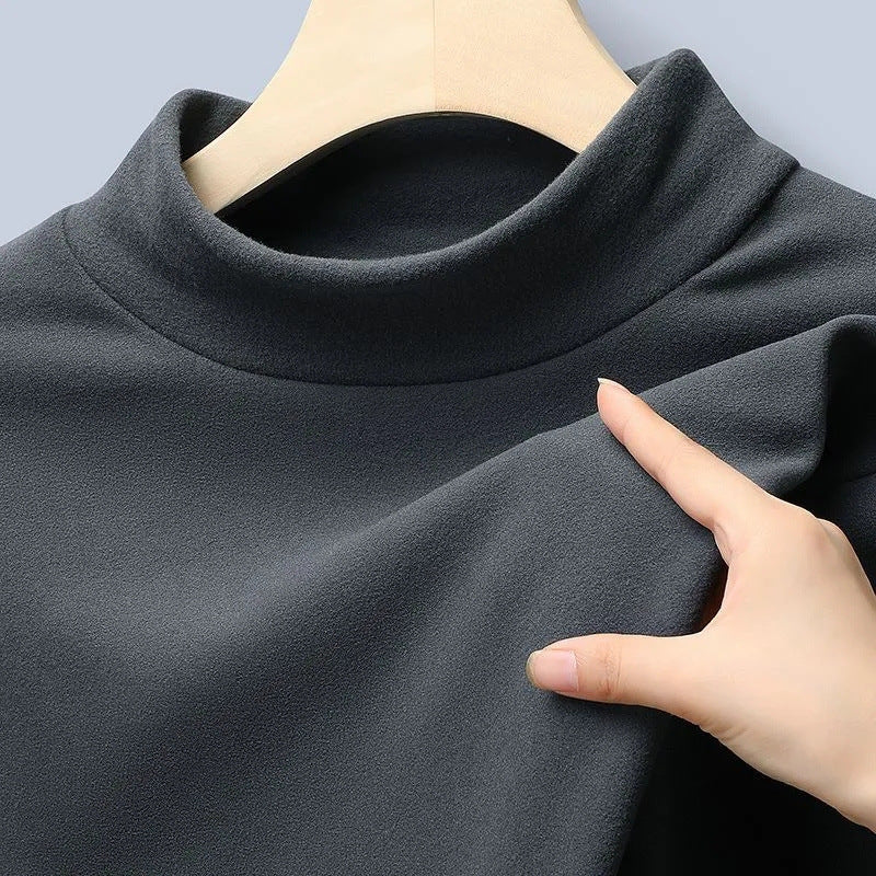 Men's Undershirt Half Turtleneck Solid Color Long-sleeved T-shirt Autumn Clothes