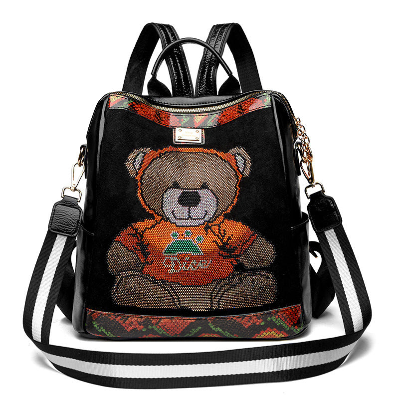 Rhinestone Backpack Female Personality Female Large-capacity Backpack