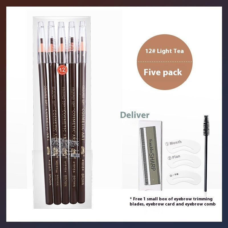 Line Drawing Waterproof Sweat-proof Non-fading Brushed Natural Eyebrow Pencil