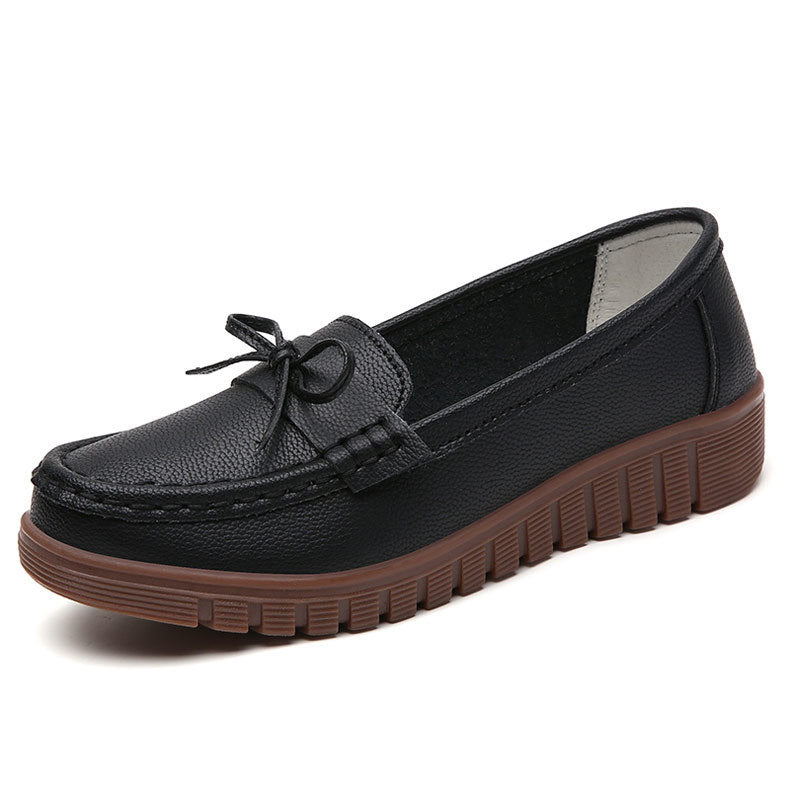 Summer Leather Breathable Women's Soft-soled Leather Shoes