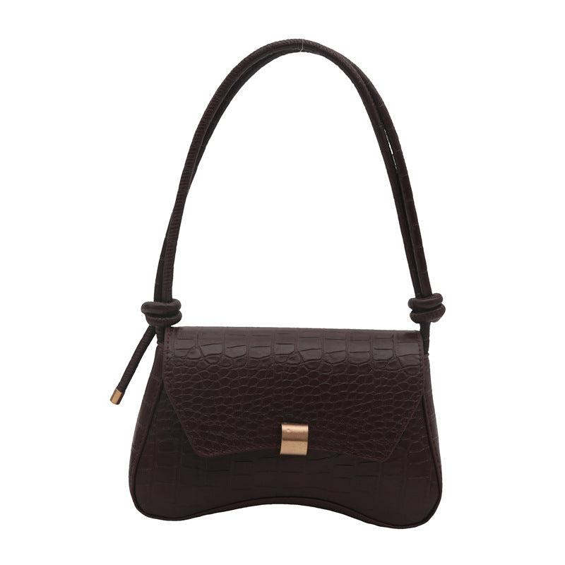 Trendy Retro Lock Simple Underarm Small Square Shoulder Bag