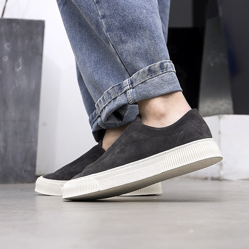 New Fashion Brand Breathable Low Top Slip-on Board Shoes Men's Suede Casual Shoes