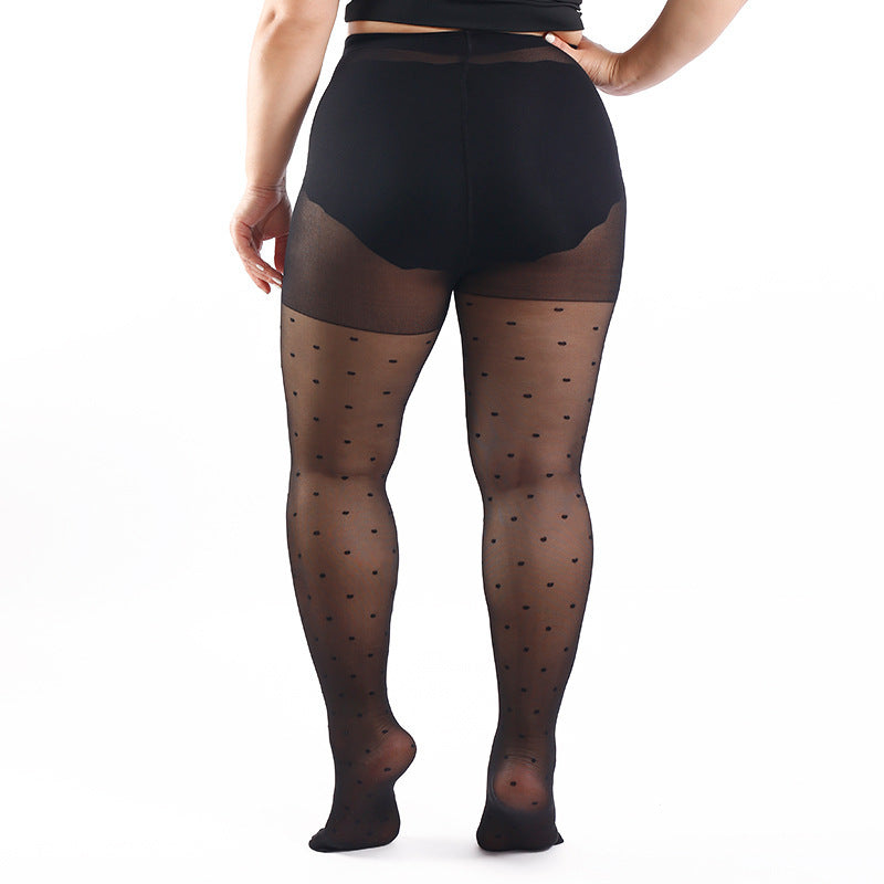 Plus Size Polka Dot Romper Stockings