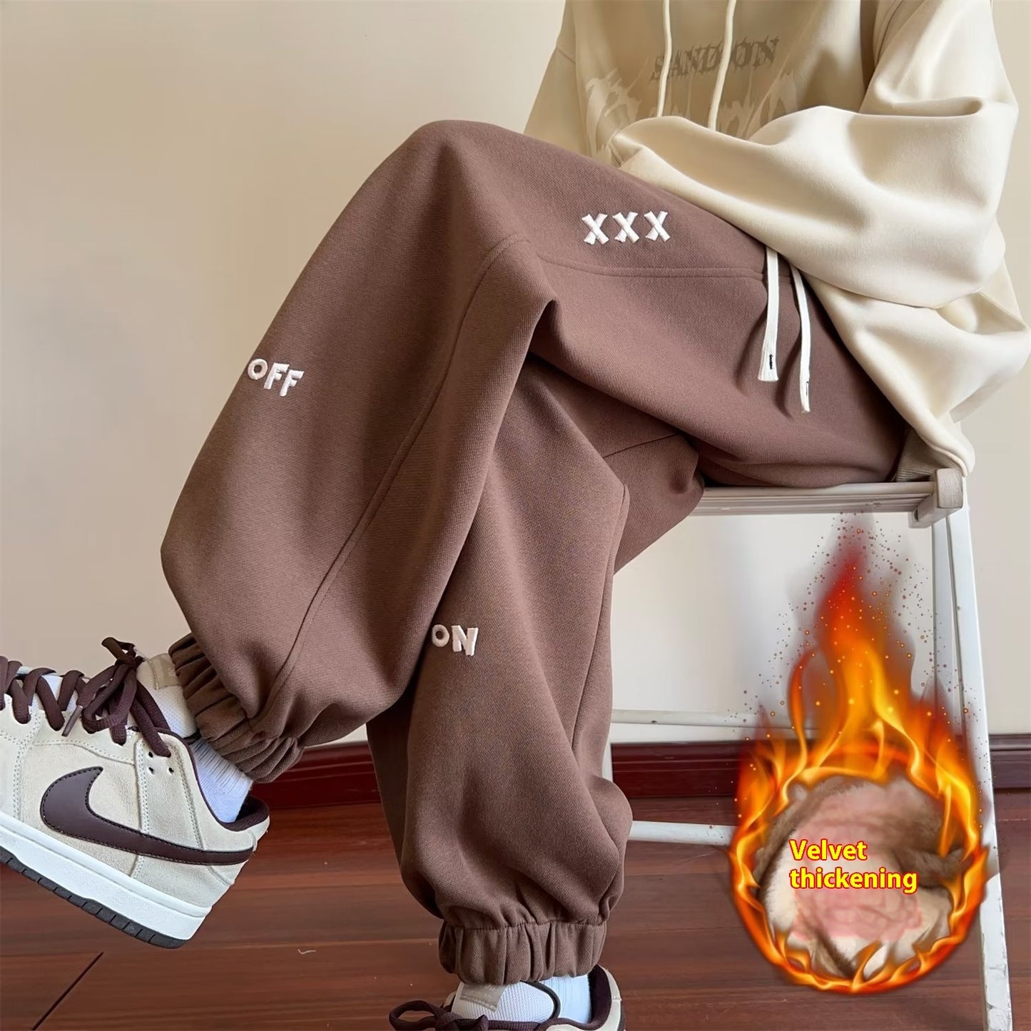 Men's Hong Kong Style Loose Autumn Fashion Ankle Banded Slacks