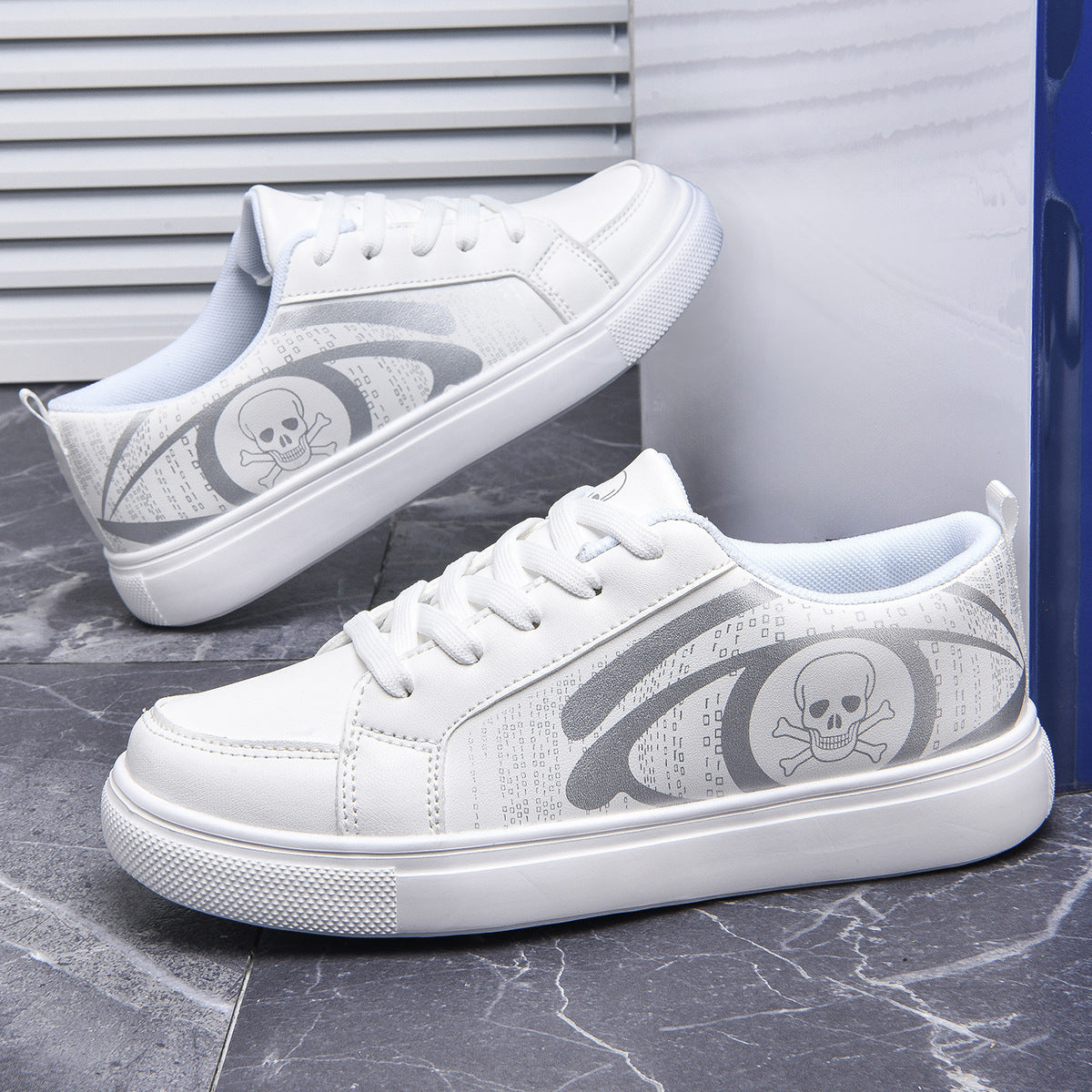 Plus Size Fashion White Leather Women's Shoes