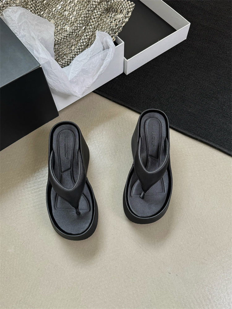 10CM Thick Bottom Waterproof Platform Flip Toe Flip-flops Ladies