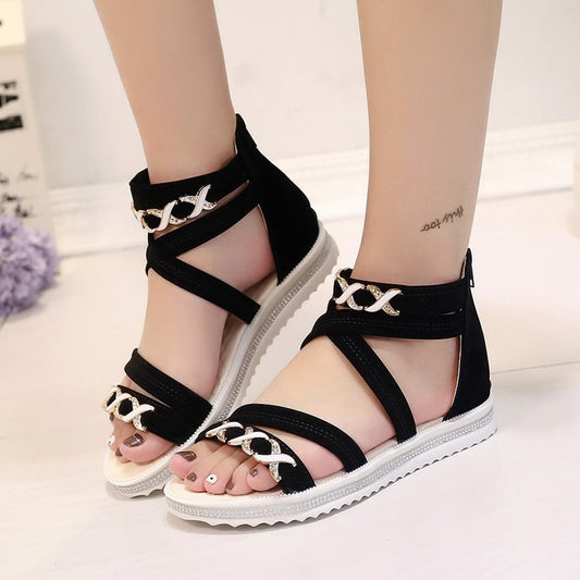 Round Head Thick Bottom Sandals Women's Bag Heel