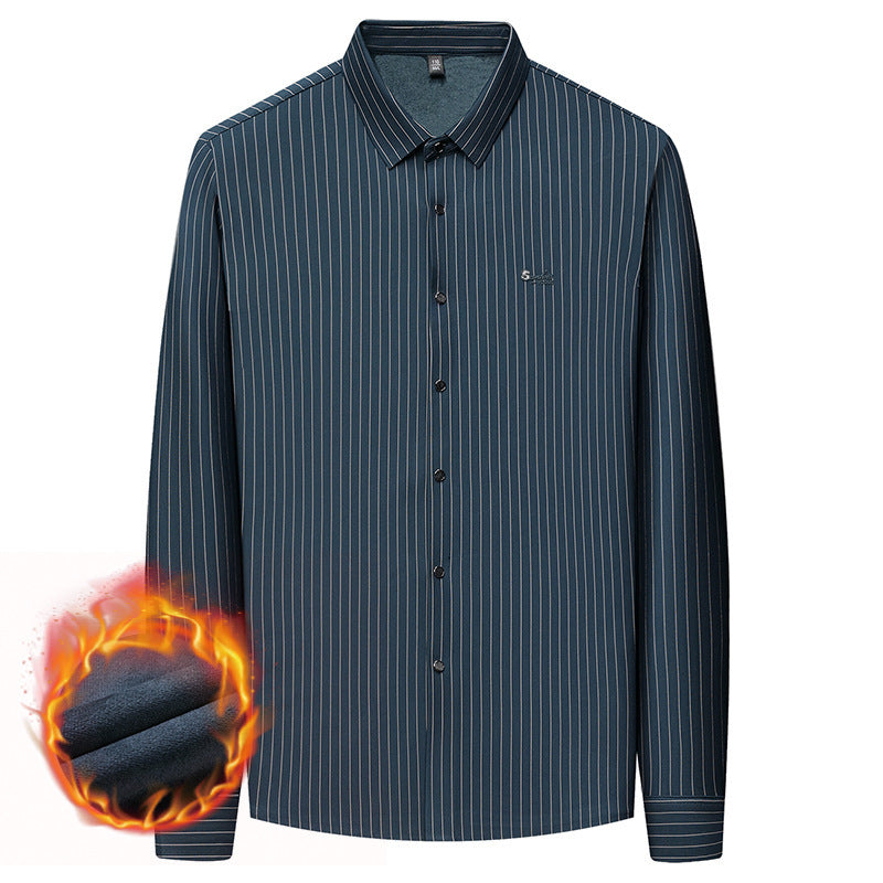 High-grade Striped Long-sleeved Shirt Men's Spring And Autumn Business Casual