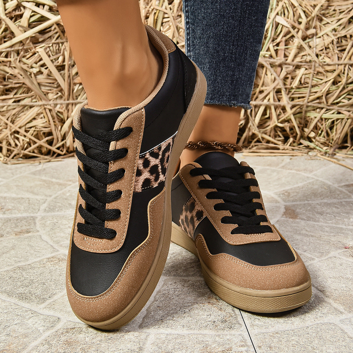 Flat Lace-up Oversized Casual Shoes