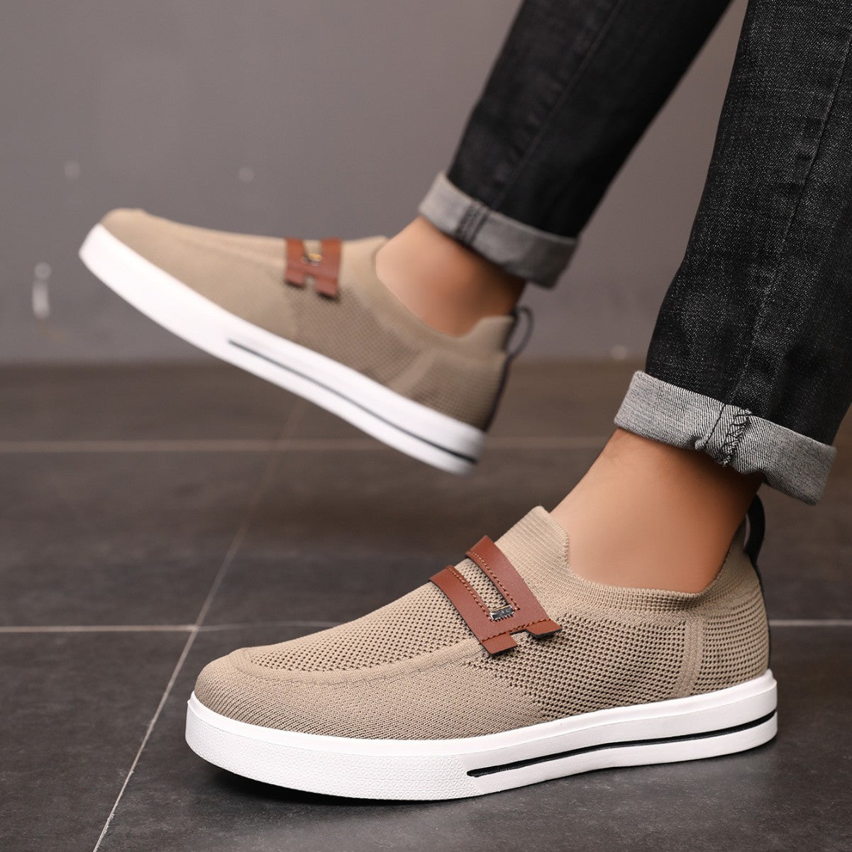 Men's Summer Breathable Casual Shoes Soft Elastic Mesh Lightweight