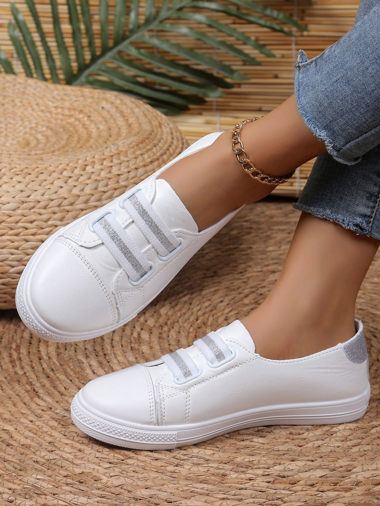 White Shoes Casual Versatile Slip-on Lazy Low-cut Flat