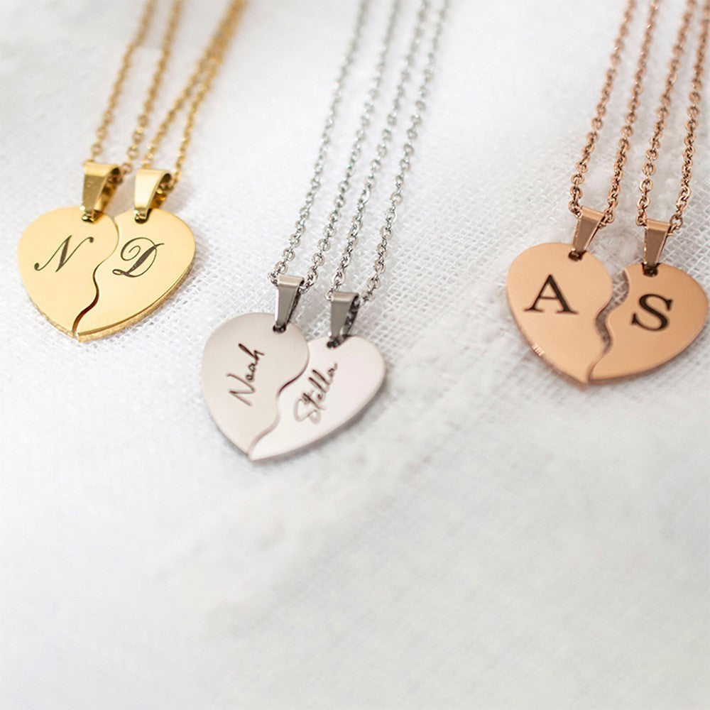 Personalized Stainless Steel Heart-shaped Necklace