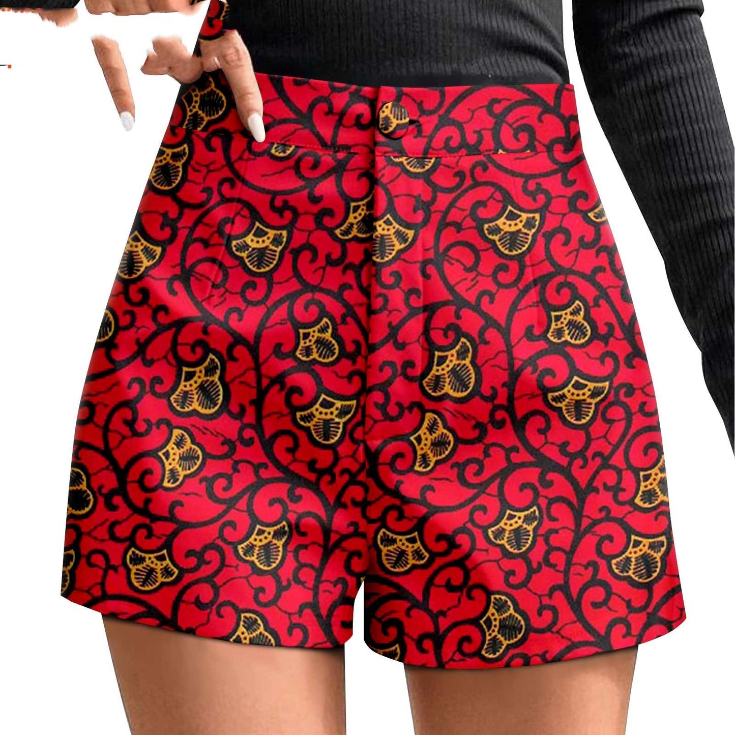 African Duplex Printing Batik Shorts