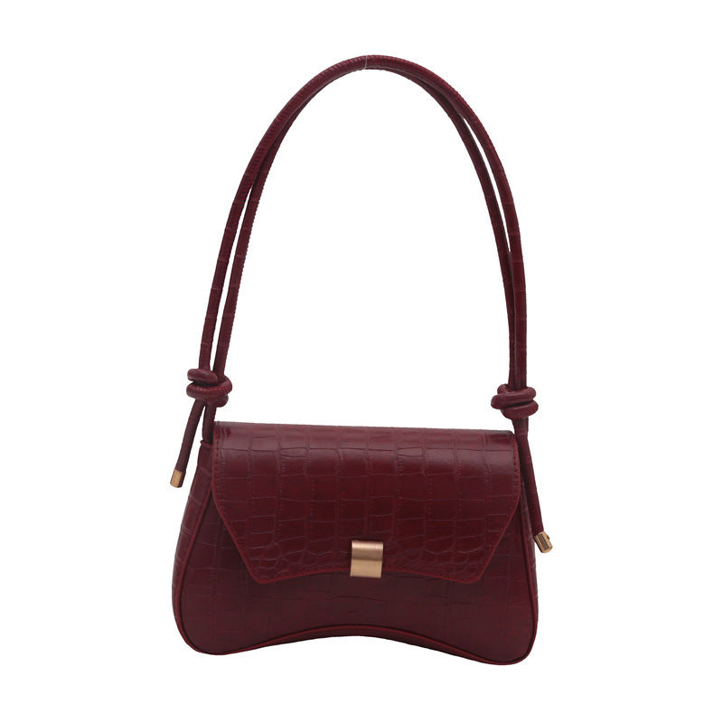 Trendy Retro Lock Simple Underarm Small Square Shoulder Bag