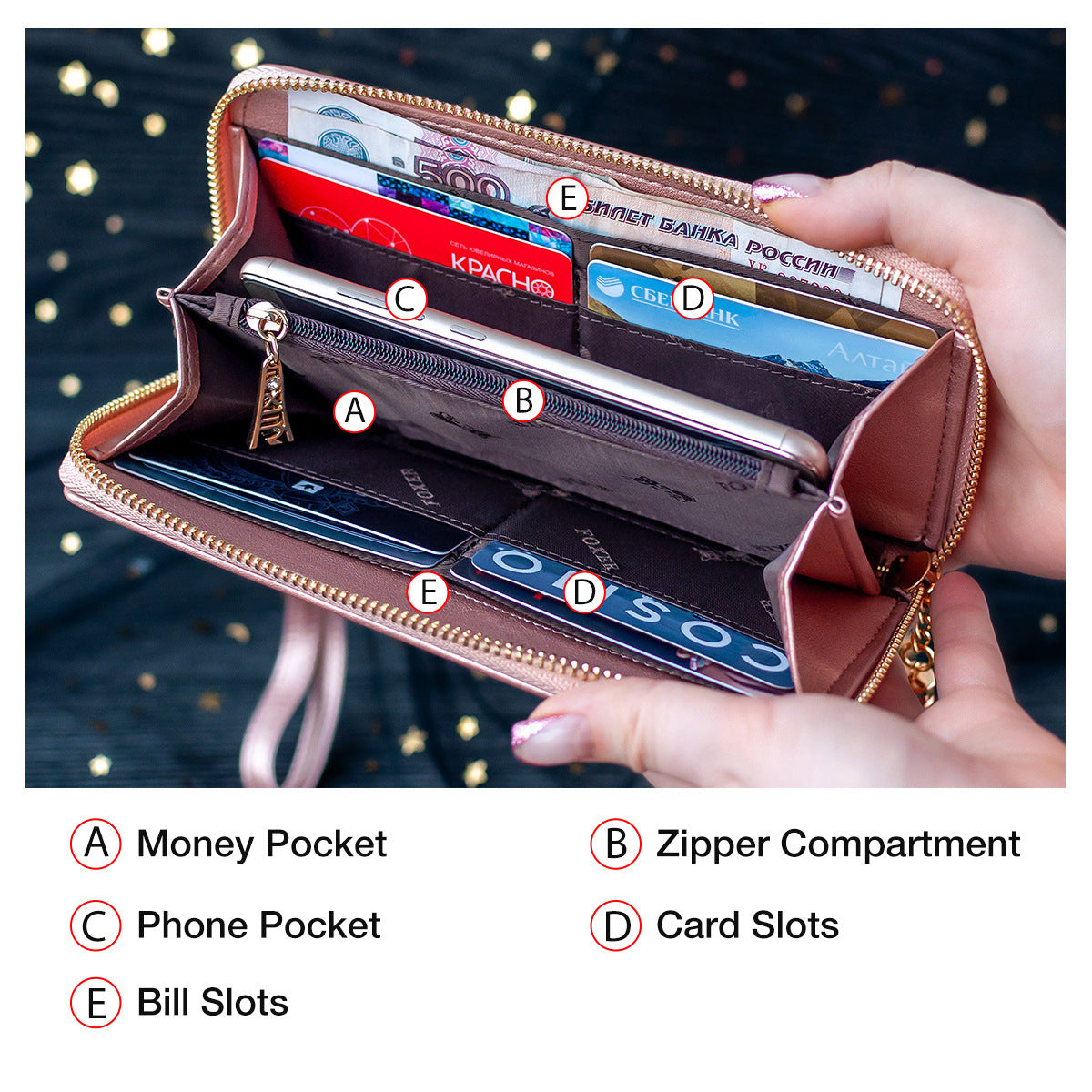 Two-layer Cowhide Wallet Light Luxury Card Holder Long