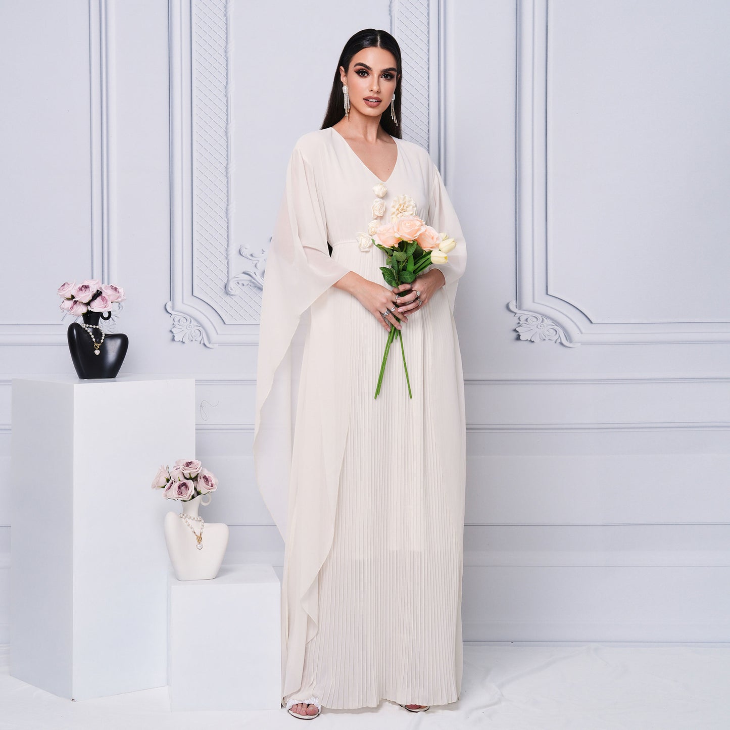 Middle East Saudi Long Style Long Sleeve Fashion Swing Dress