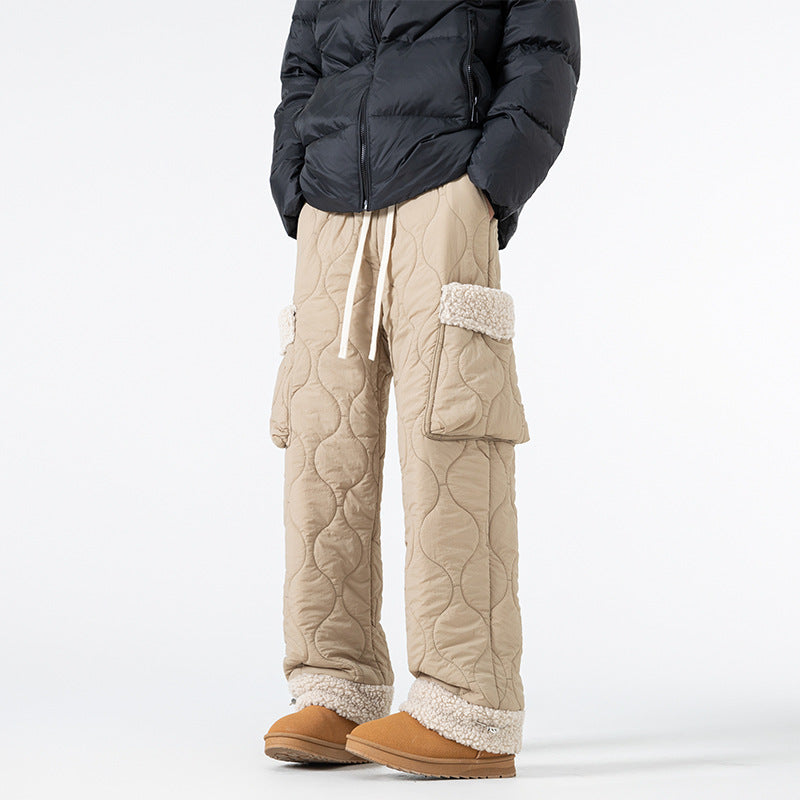 Men's Quilted Casual Pants Thickened Cold Protection Ski Pants