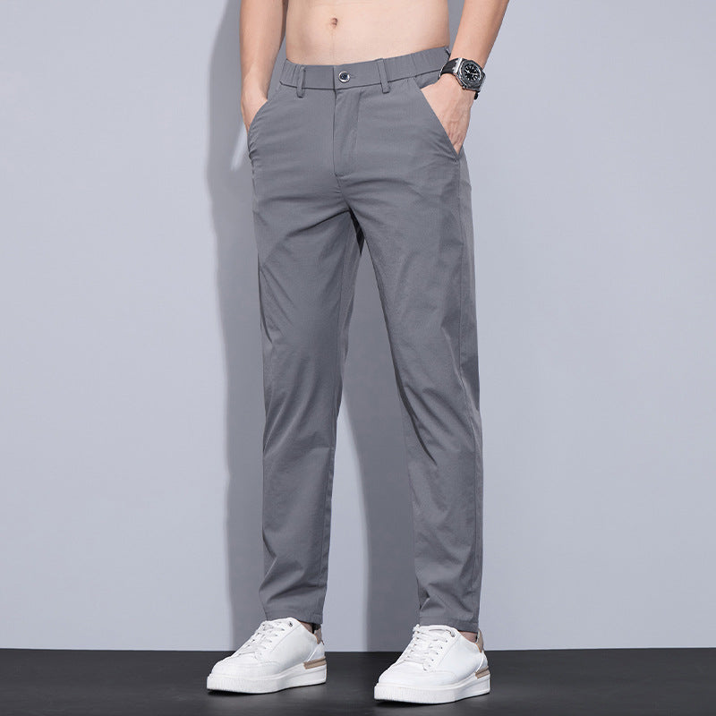 Ice Silk Casual Pants Men's Thin Trendy Trousers