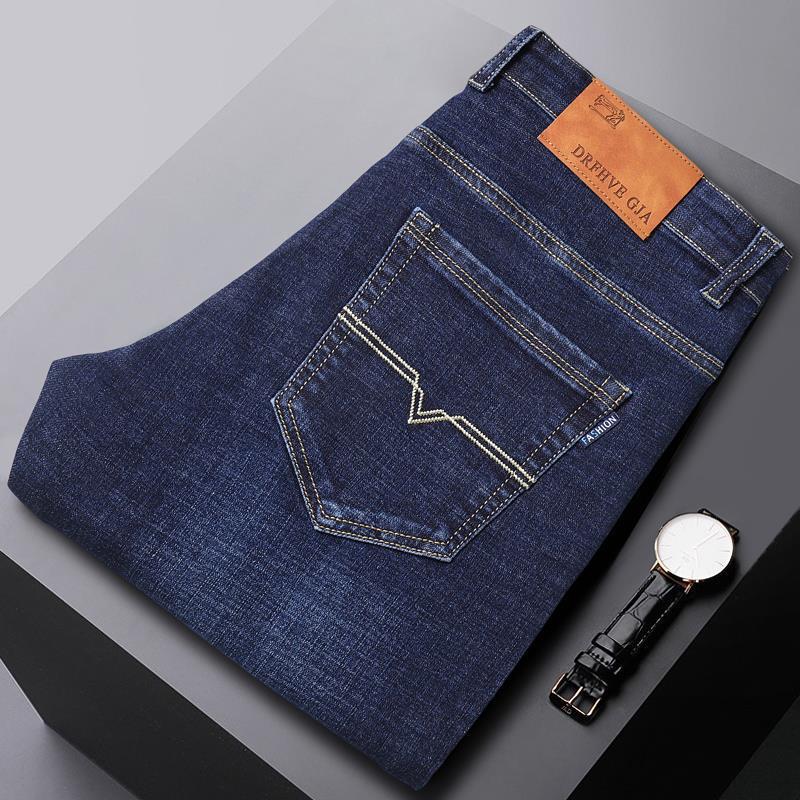 Men's Business Straight Loose Elastic Jeans