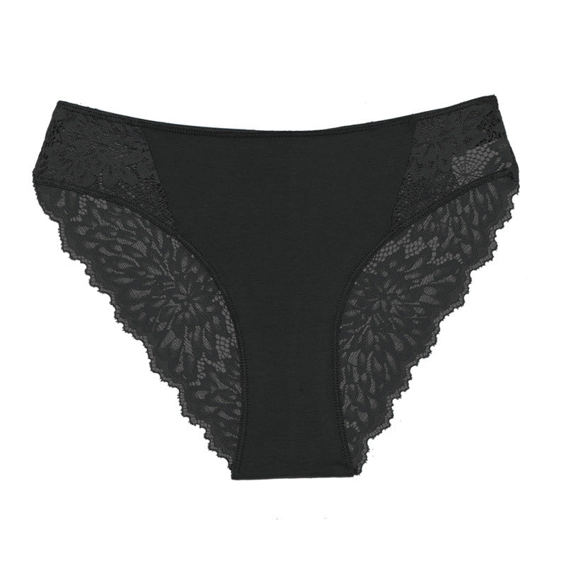 Women's Cotton Lace Stitching Briefs