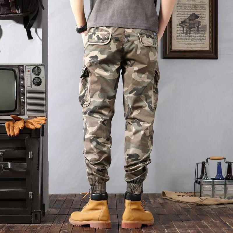 Camouflage Cargo Pants Men's Trousers With Pockets Fashion Casual Loose Tapered Pants