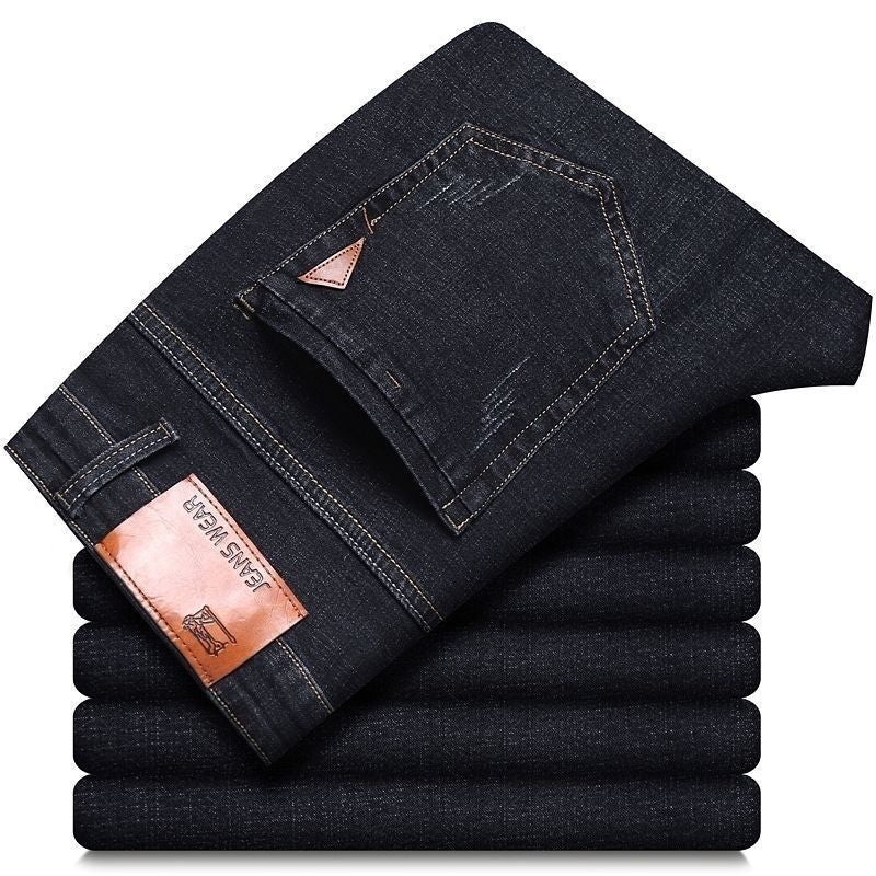 Men's Business Straight Loose Elastic Jeans